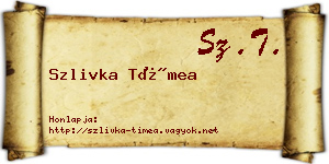 Szlivka Tímea névjegykártya