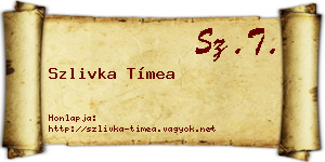Szlivka Tímea névjegykártya